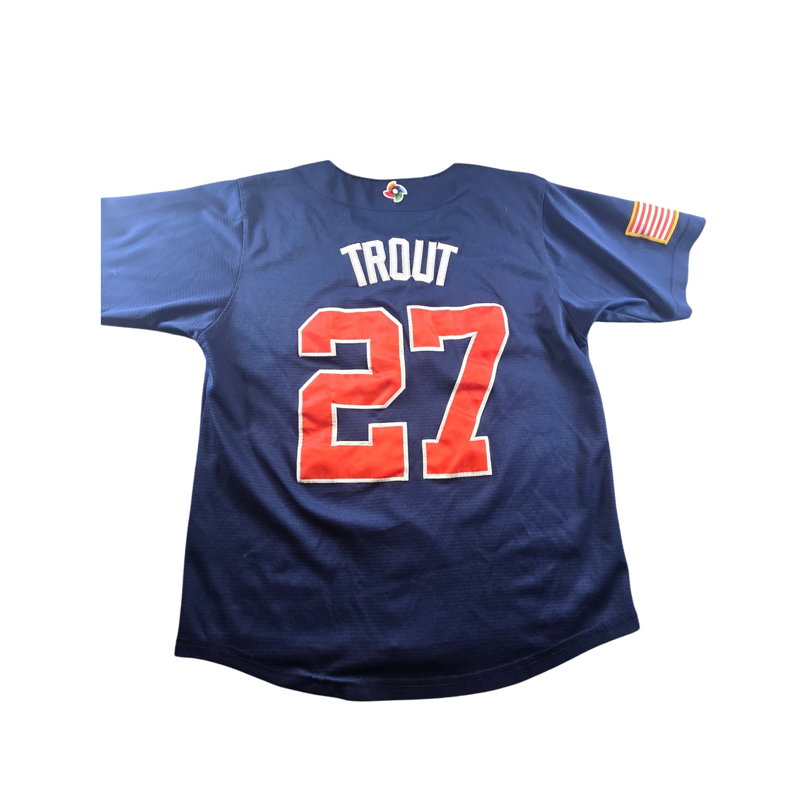 Nike Team Usa Mike Trout 27 Baseball Jersey Navy Blue World Baseball Classic M
